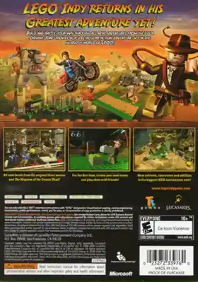 Lego Indiana Jones 2 The Adventure Continues (USA) box cover back